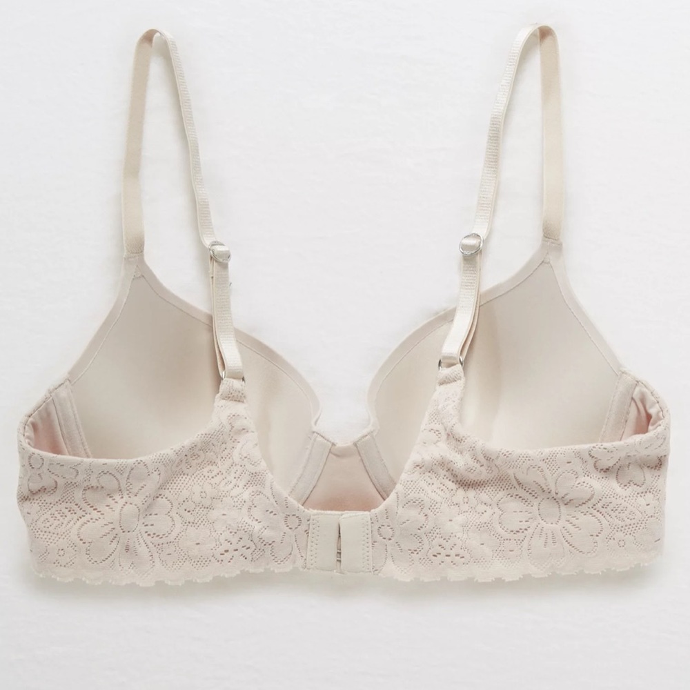 ⭐️(3/$25) AERIE Real Sunnie Lace Demi Push Up Blossom Lace Trim Bra - Picture 2 of 15